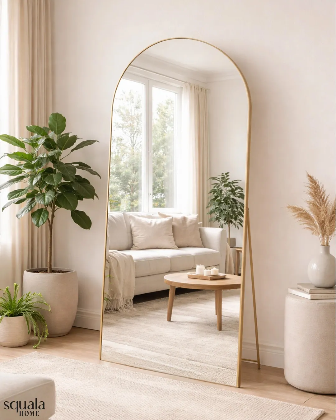 Oval Ayaklı Ayna Gold