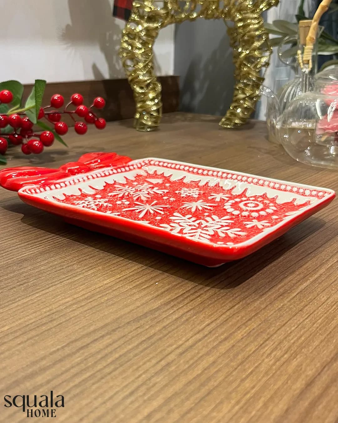 Seramik Yılbaşı Fiyonk Tabak 77198 'Yeniyıl'