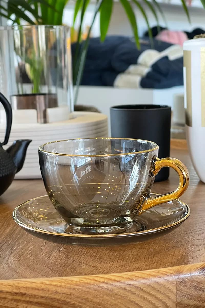 Füme Basic Tasarım Çay Fincan Takımı