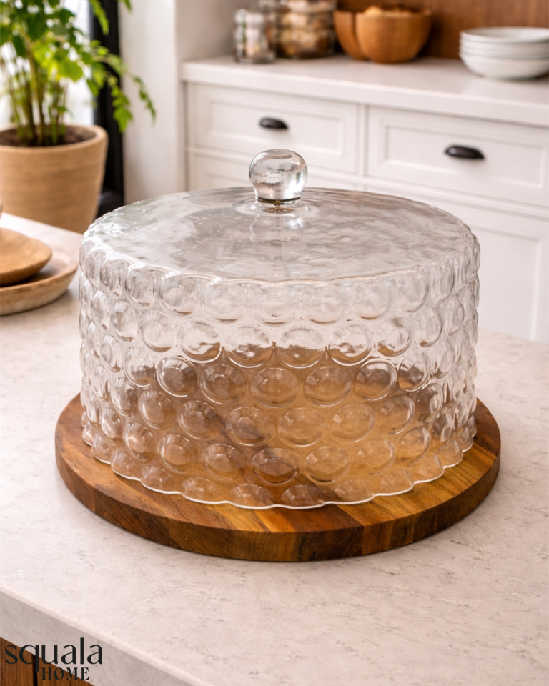 Akasya Tabanlı Cam Pasta Standı Büyük