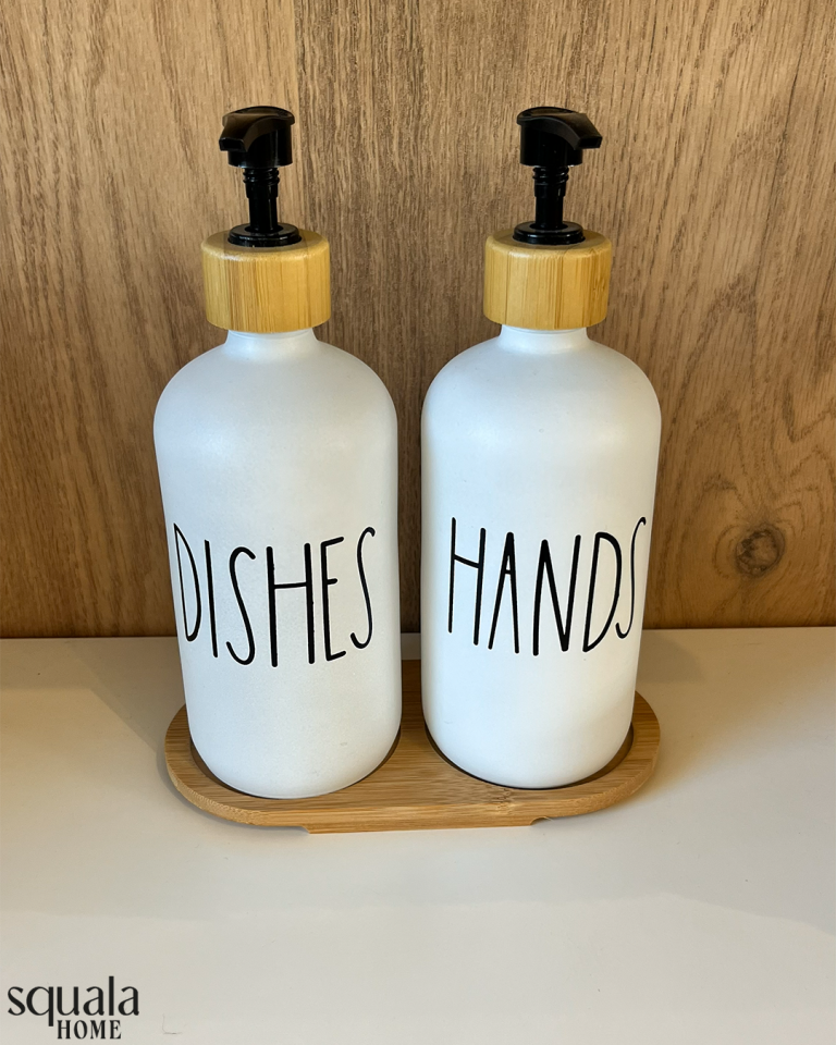 2'li Cam Sıvı Sabunluk Bambu Stantlı