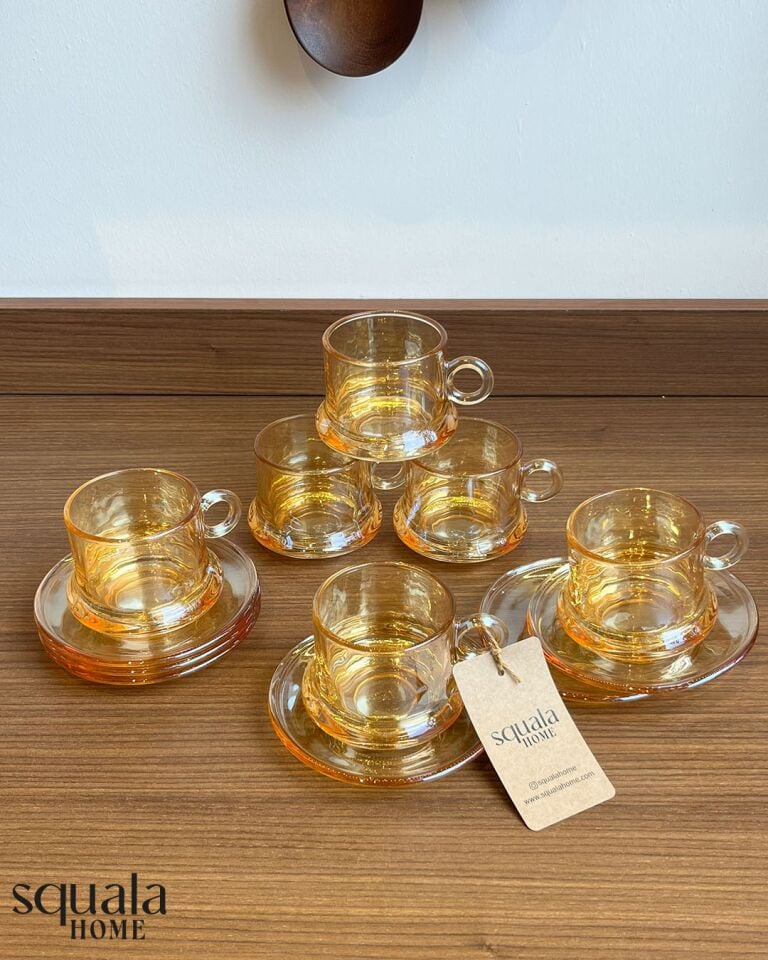 Cam Çay Seti Bal Rengi