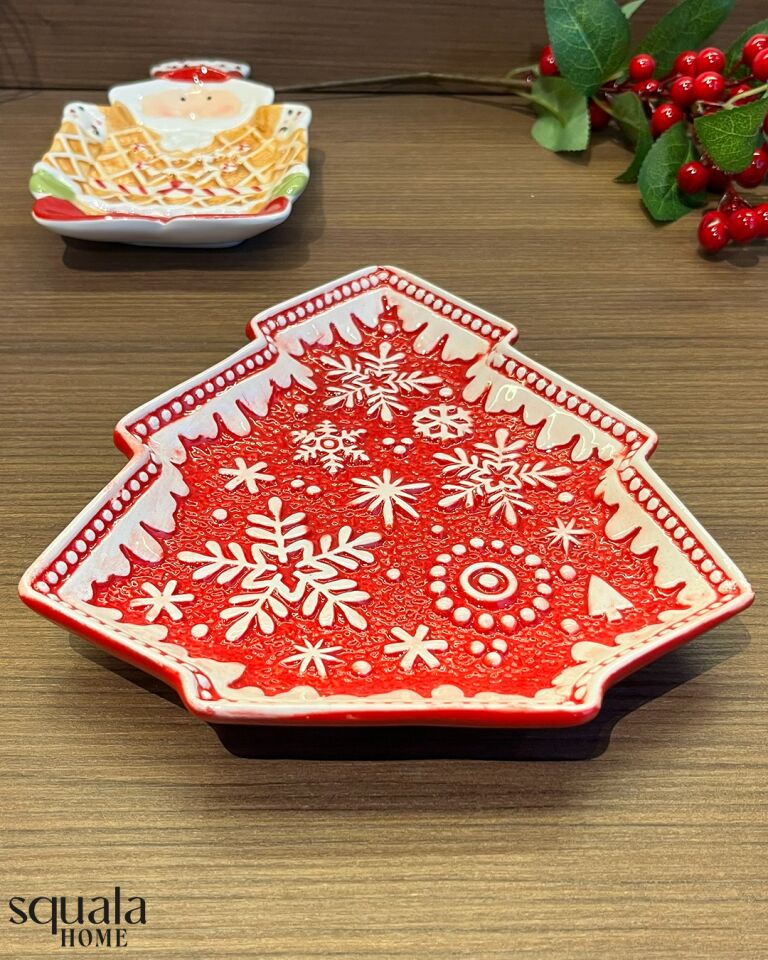 Seramik Yılbaşı Çam Ağacı Tabak 77197 'Yeniyıl'