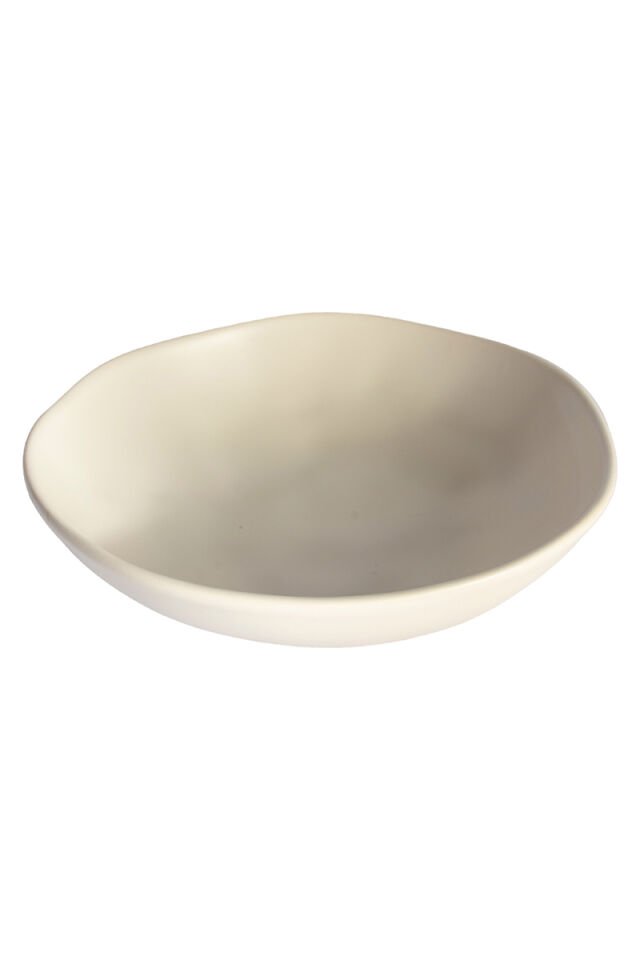 Beyaz Organik Yemek Tabağı 20 Cm