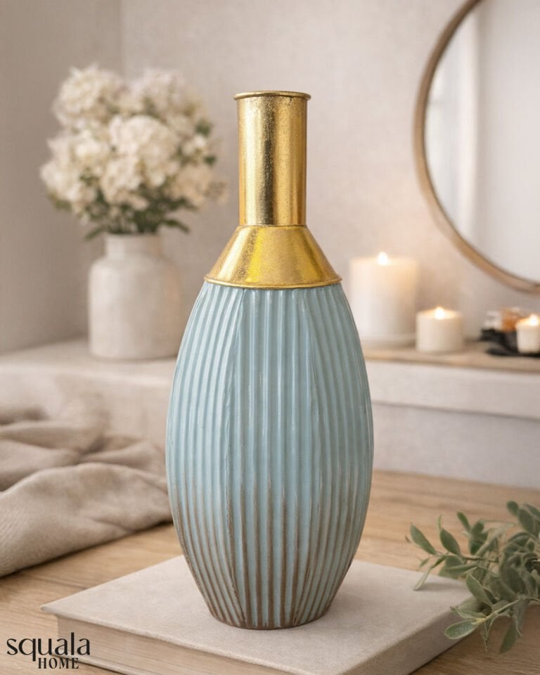 Mavi Küçük Metal Vazo 4314