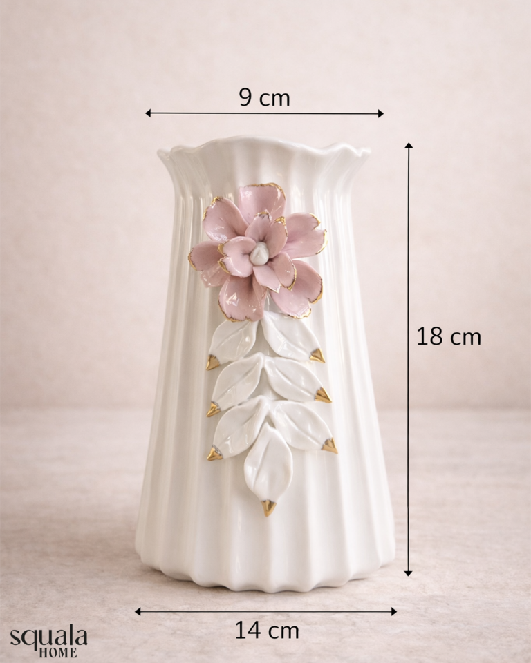 Porselen Çiçek Desenli Vazo 4631