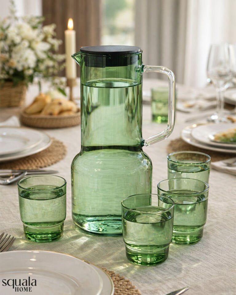 5 Parça Kısa Bardak Yeşil Su Seti MRC-8