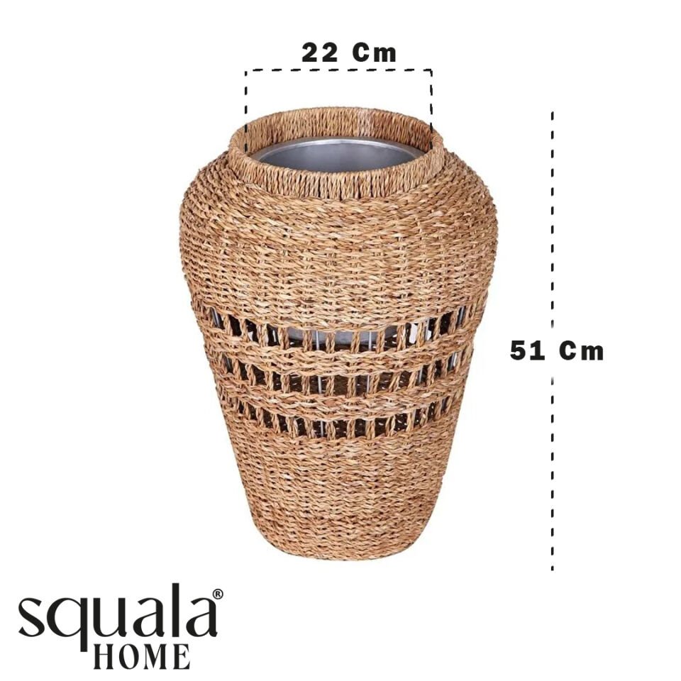 Orta Boy Desenli Vazo H:51 Cm Çap:22 Cm