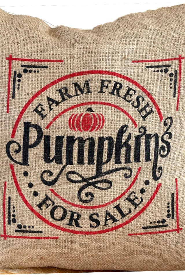 Balkabağı Desen Jüt Kırlent 50x50 Cm