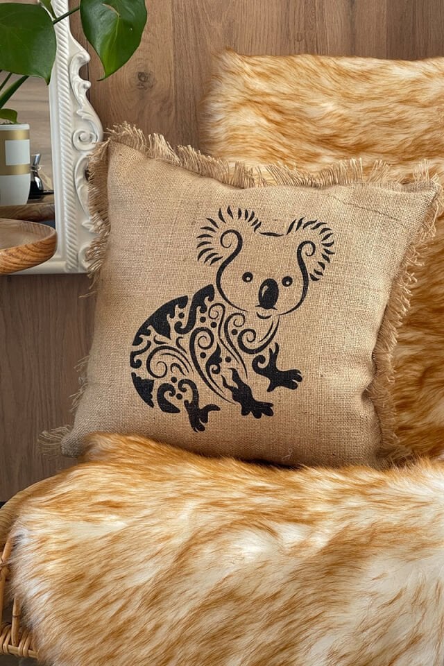 Koala Etnik Desen Jüt Kırlent 50x50 Cm