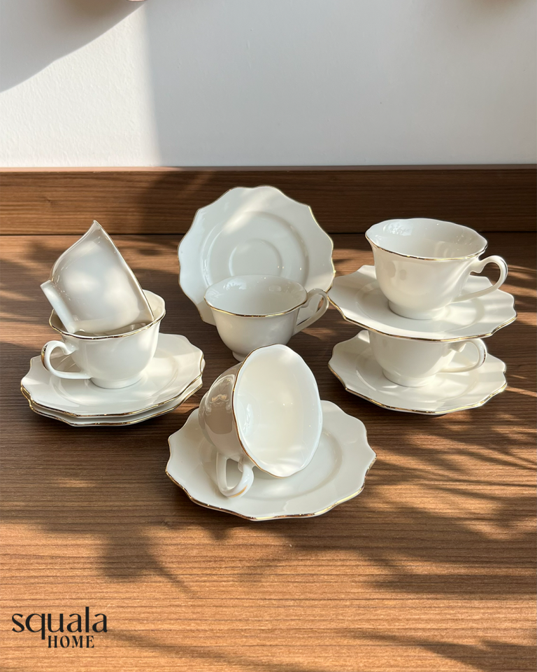 Rise Kahve Fincan Takımı Gold Detaylı