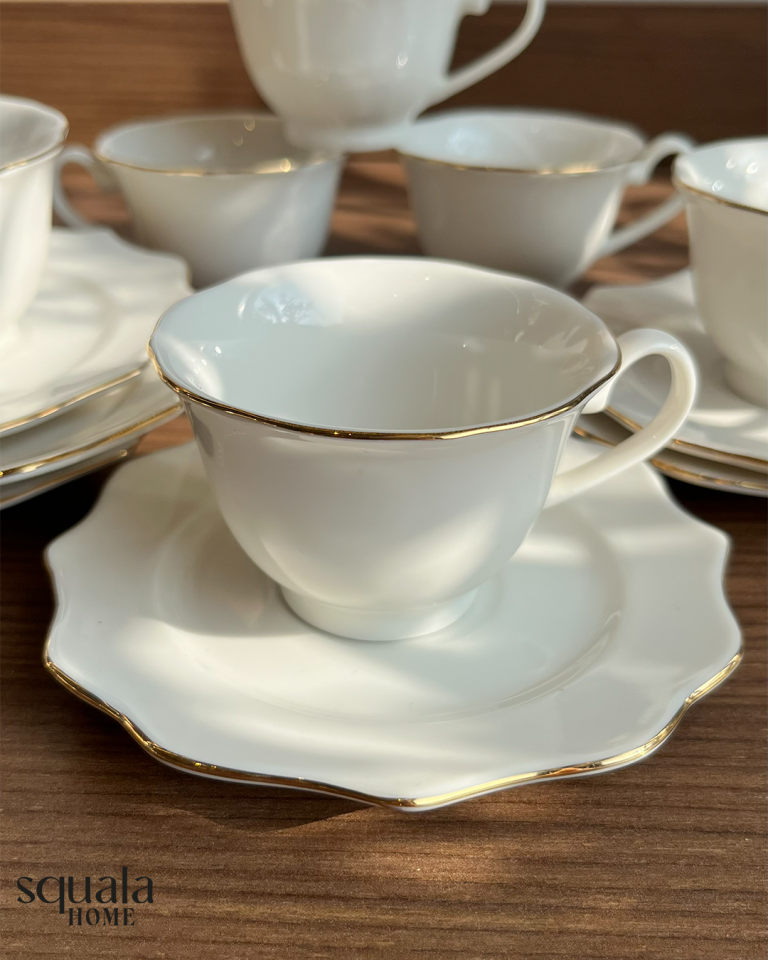 Rise Kahve Fincan Takımı Gold Detaylı