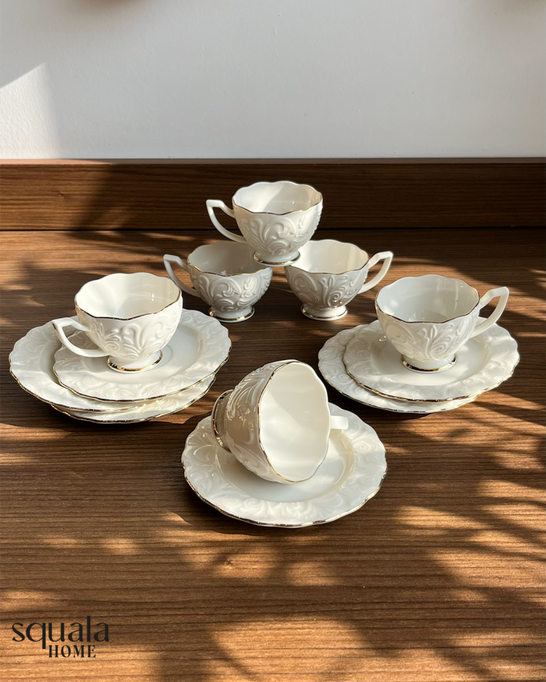 Otantik Porselen Kahve Takımı 6 Kişilik