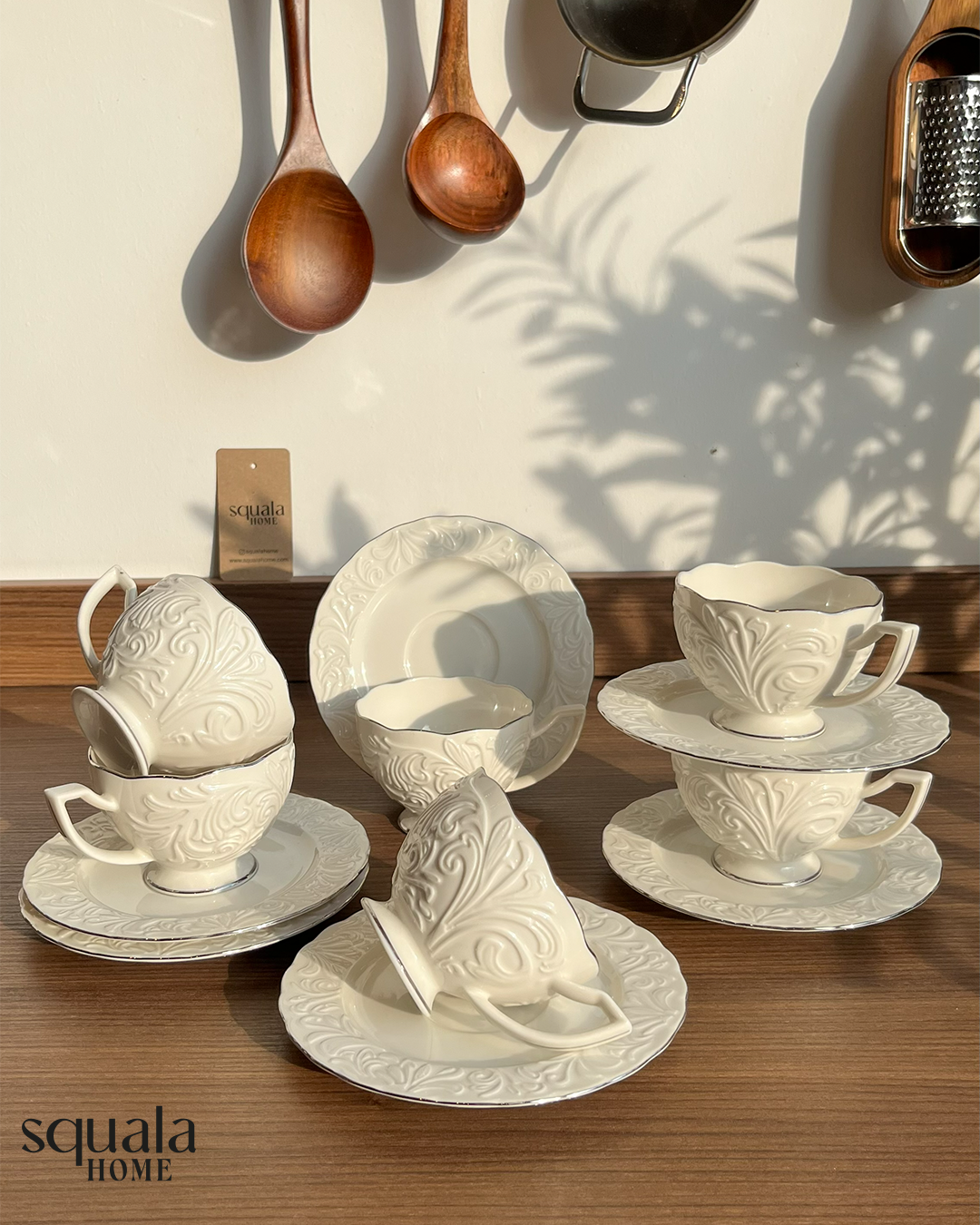 Otantik Porselen Çay Takımı 6 Kişilik