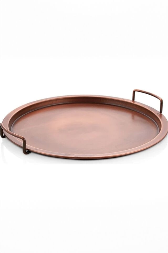 Büyük Boy Yuvarlak Tepsi 45 Cm Bakır