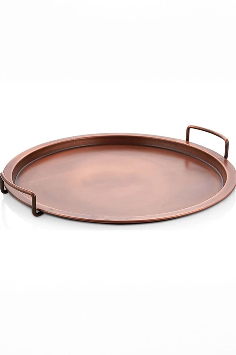 Mega Boy Yuvarlak Tepsi 48 Cm Bakır