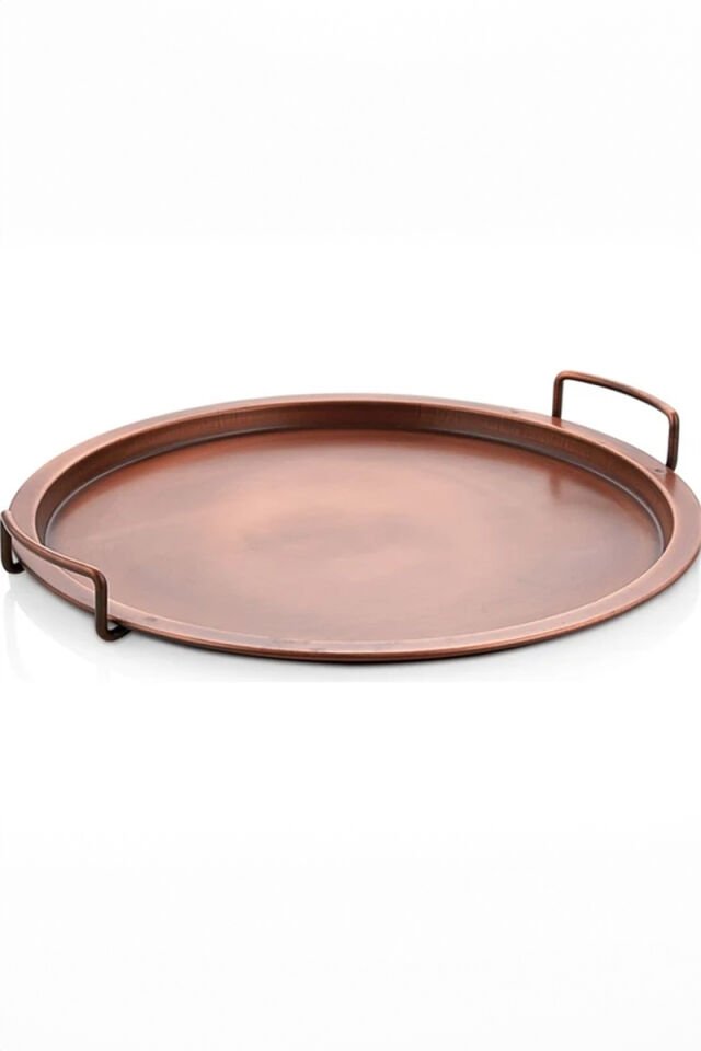 Mega Boy Yuvarlak Tepsi 48 Cm Bakır