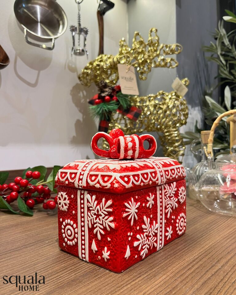 Seramik Yılbaşı Dikdörtgen Fiyonk Şekerlik 77204 'Yeniyıl'