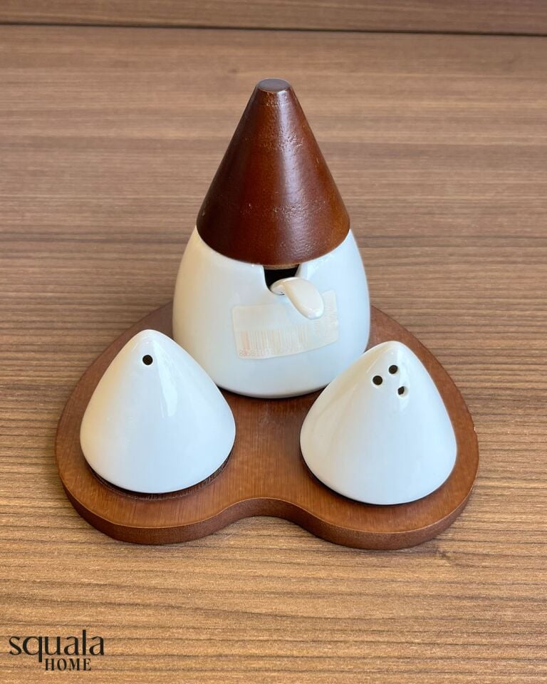 3'lü Stantlı Porselen Tuzluk