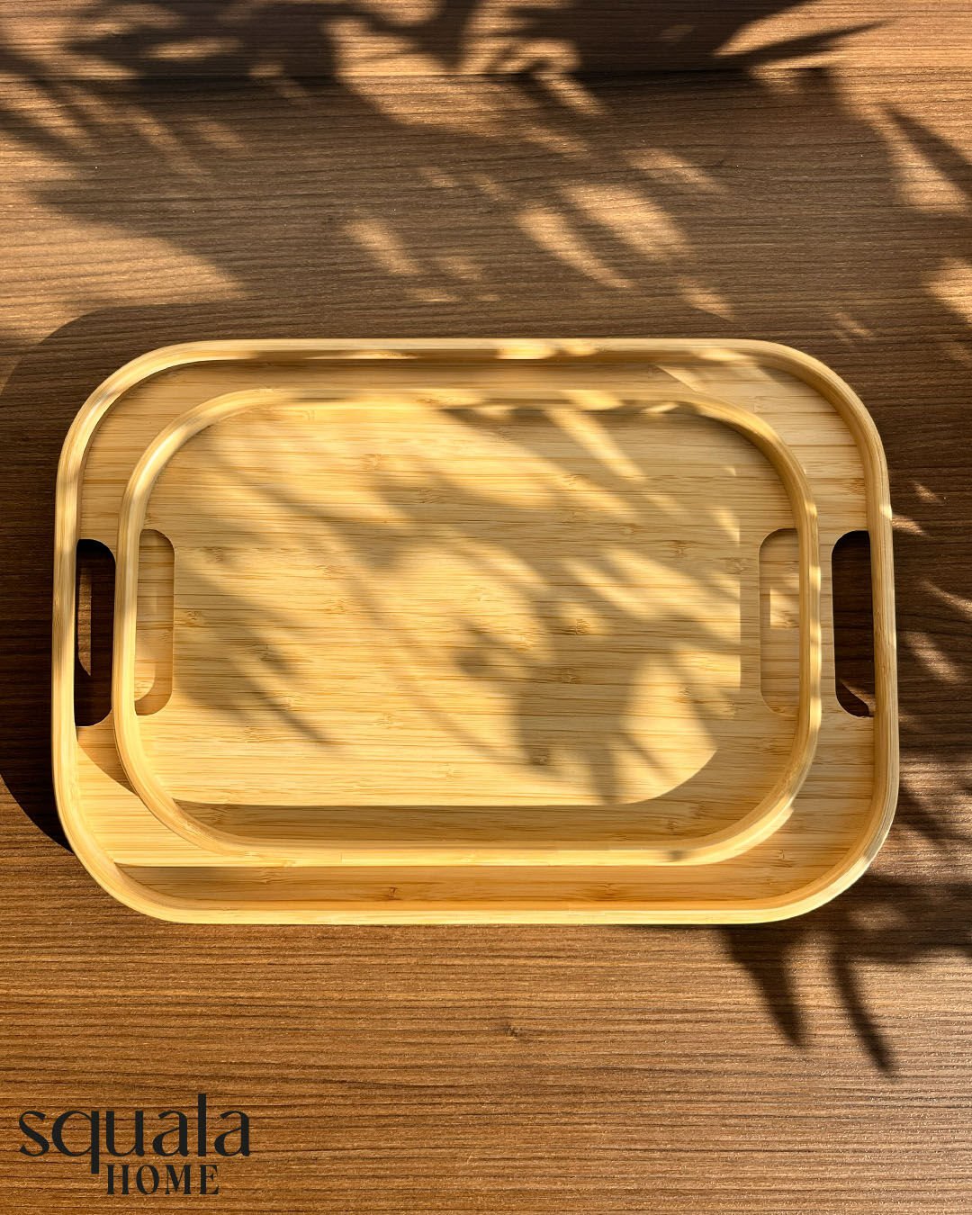 2'li Bambu Kare Tepsi