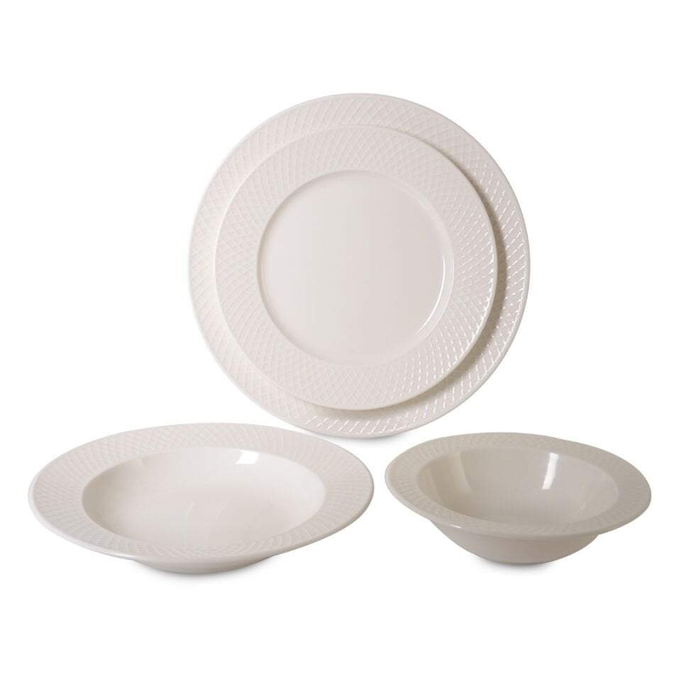 Oslo Yemek Takımı 24 Parça Krem