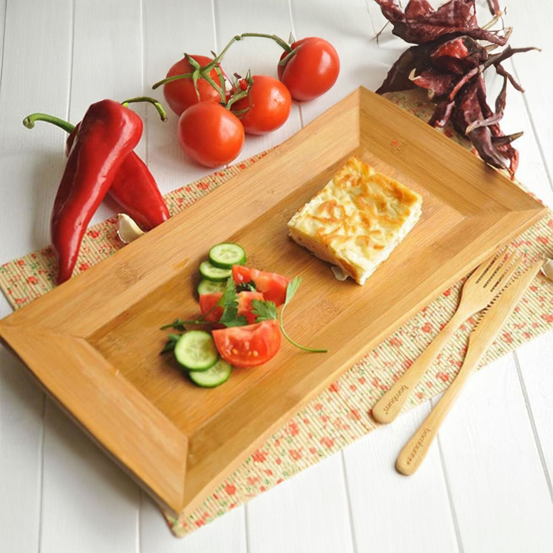 Bambu Dikdörtgen Tepsi 30 Cm