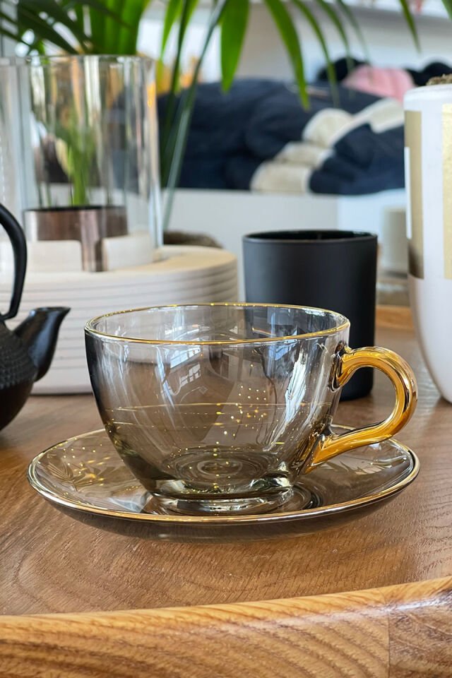 Füme Basic Tasarım Çay Fincan Takımı