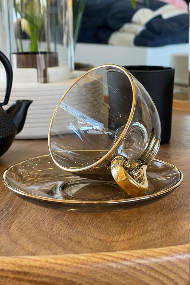 Füme Basic Tasarım Çay Fincan Takımı