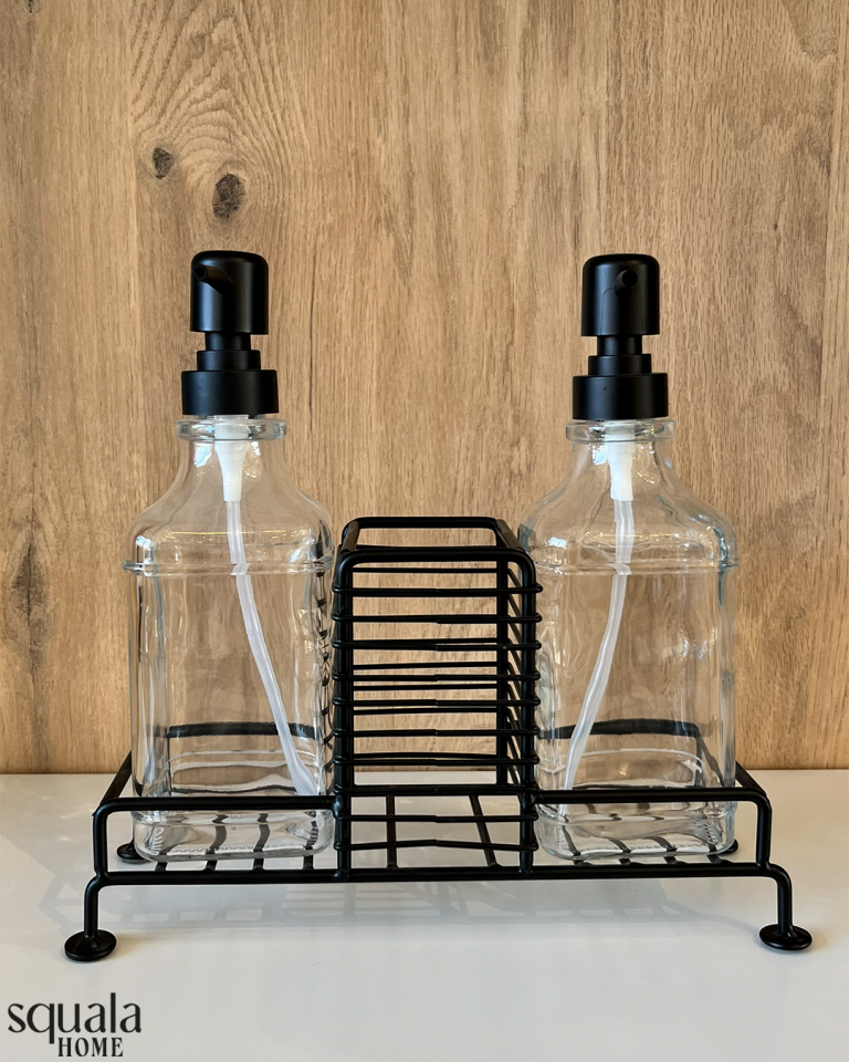 Standlı Sıvı Sabunluk 2 Parça Siyah