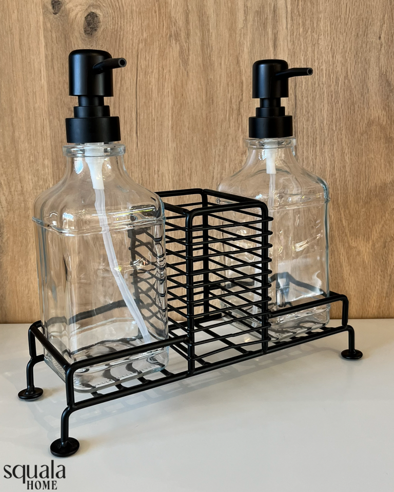 Standlı Sıvı Sabunluk 2 Parça Siyah