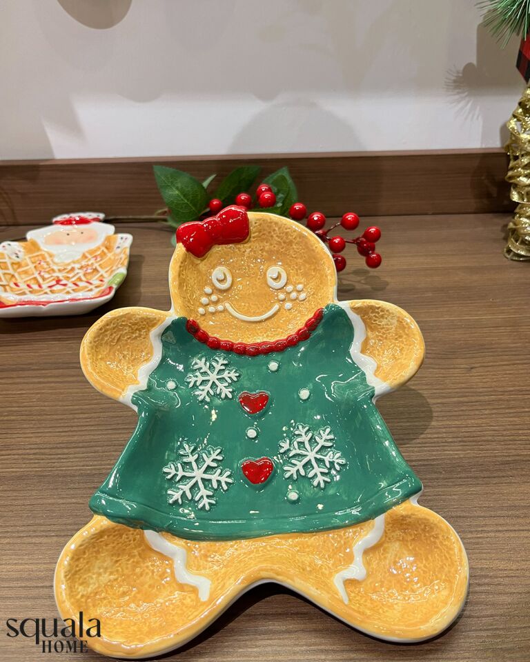 Seramik Kurabiye Adam Servis Tabağı 77189 'Yeniyıl'